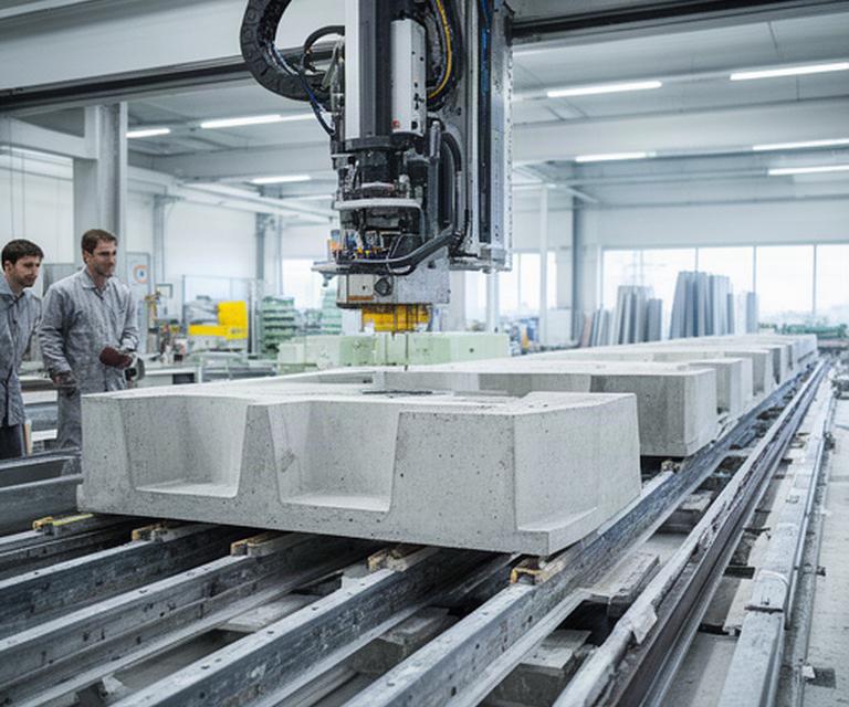 CNC-Schalung bei der präzisen Herstellung eines Betonfertigteils in der Schweizer Produktion